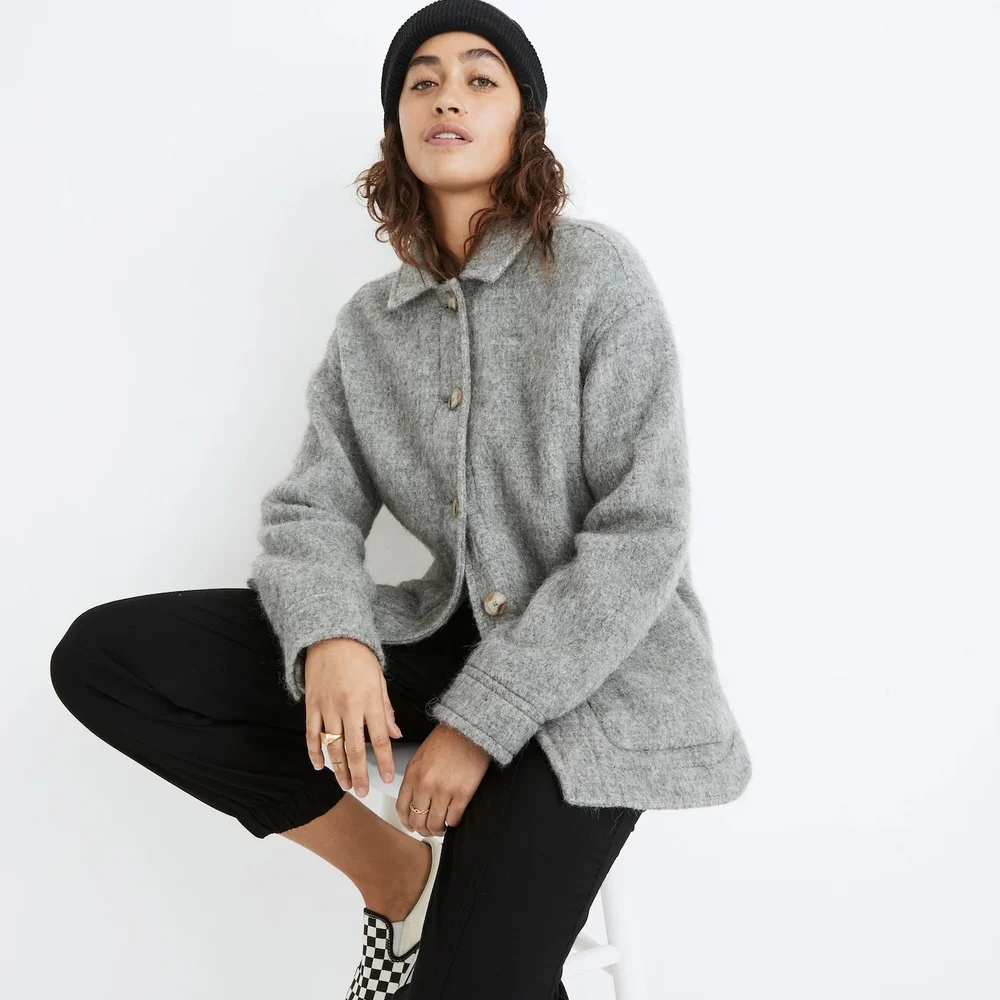 Madewell Grey Walton Shirt Jacket in Small - Picture 2 of 10